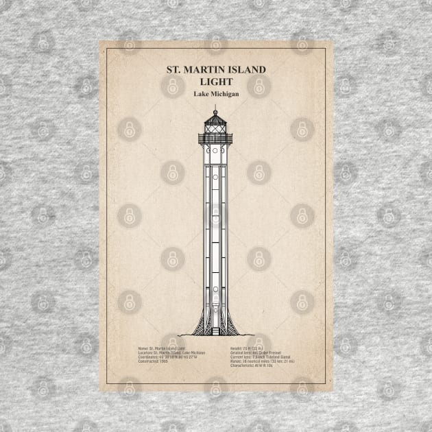 St. Martin Island Light Lighthouse - Michigan - SBD by SPJE Illustration Photography